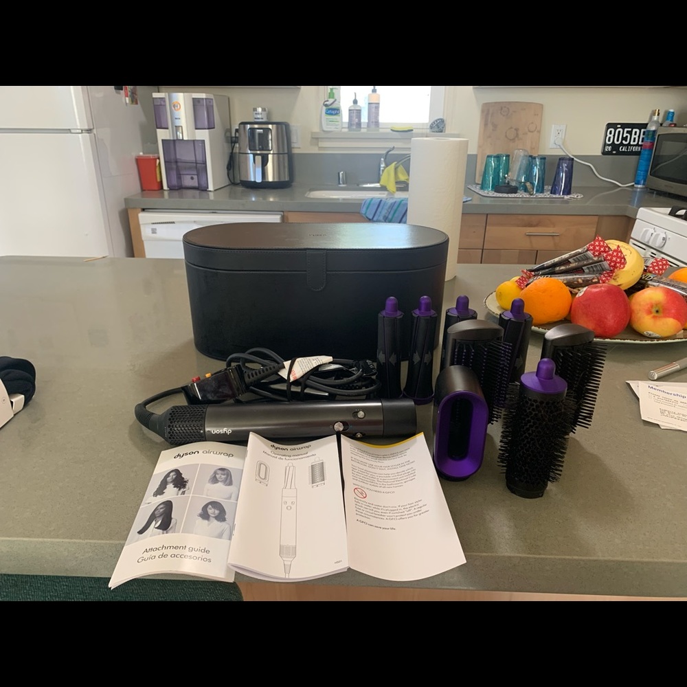 Barely used Dyson air wrap purple and black limited edition